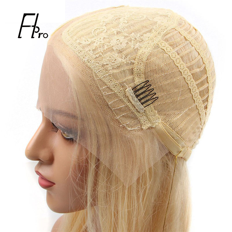 Glueless 613# Blonde Straight 13x6x1 T Part Lace Wigs Pre Plucked With Baby Hair